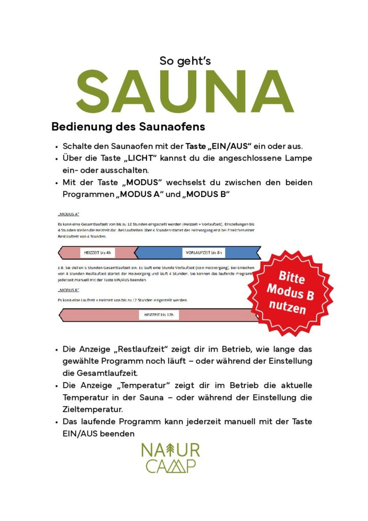 Sauna 4 Sauna Bedienungsanleitung pdf