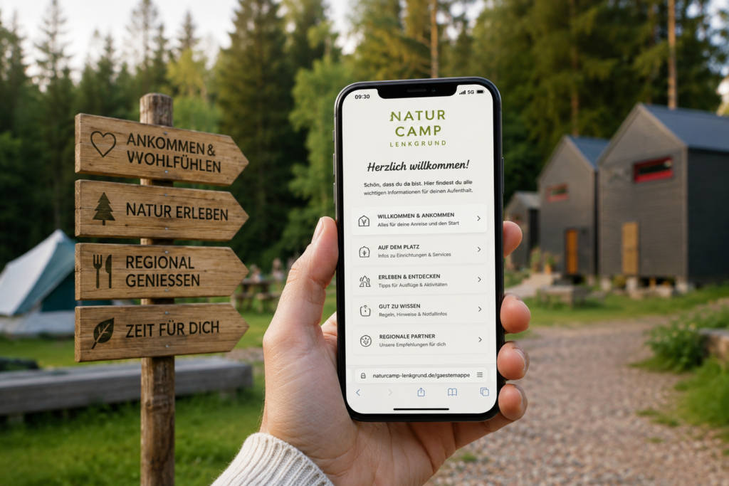 Jetzt abstimmen für das Naturcamp Lenkgrund - Wir sind im Finale für den Deutschen Tourismuspreis 2026 4 digitale Buchung